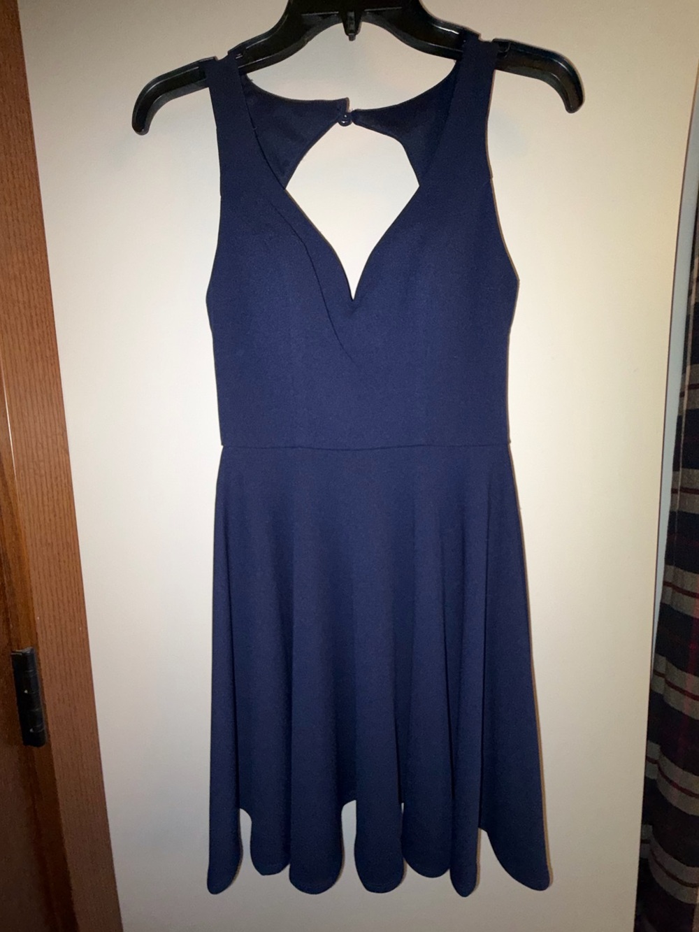 B Darlin Navy Keyhole Fit & Flare Mini Dress